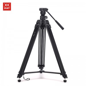 Νέα σχεδίαση Diat DT650 Επαγγελματική κάμερα βιντεοκάμερα Βαρύ καθήκον τρίποδο Αλουμινίου μαγνήσιο κράμα βιντεοκάμερας τρίποδο